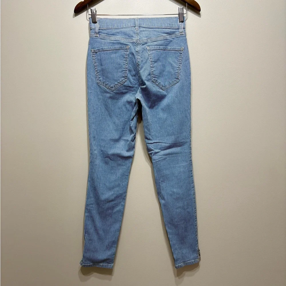 Dynamite High Rise Striped Skinny Jeans Blue White Stretch Denim Size 26 - Picture 5 of 9